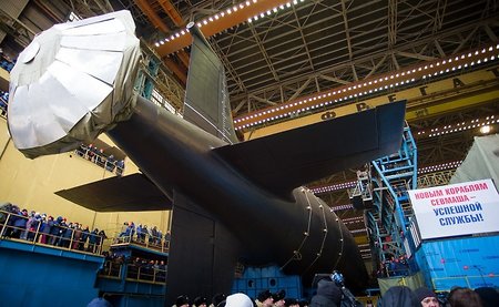 На воду спустили новый атомоход «Казань» проекта «Ясень-М»