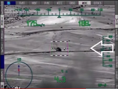 Вертолеты Ми-28Н зрелищно уничтожили машины и укрытия террористов (видео)