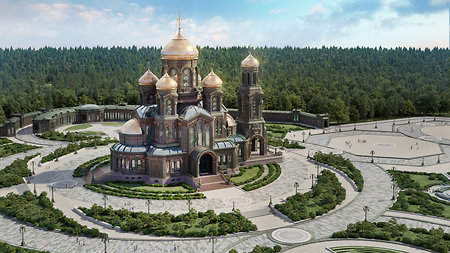Главный военный храм России возводят круглые сутки