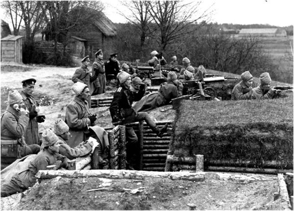 Пулеметная перестрелка на Северном фронте, 1916 г.