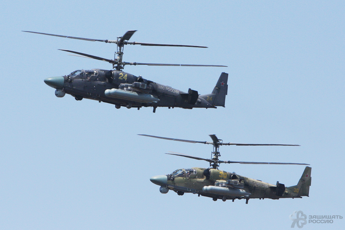 Высадку морского десанта ТОФ прикрывали вертолеты Ка-52 «Аллигатор»